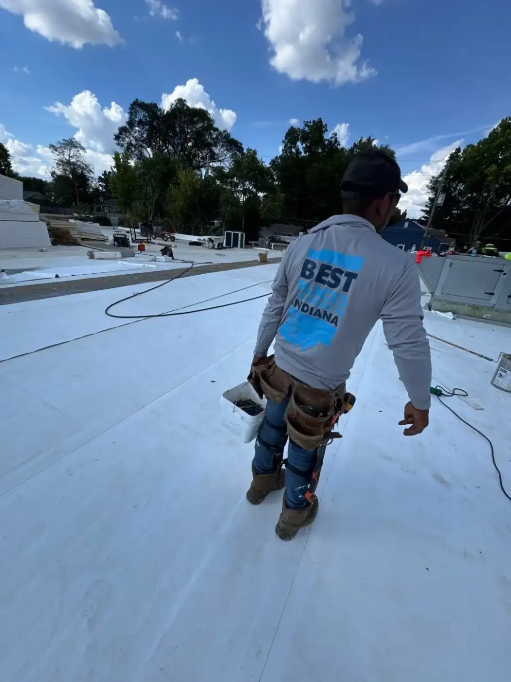 Commercial roof inspection documented in Brookville